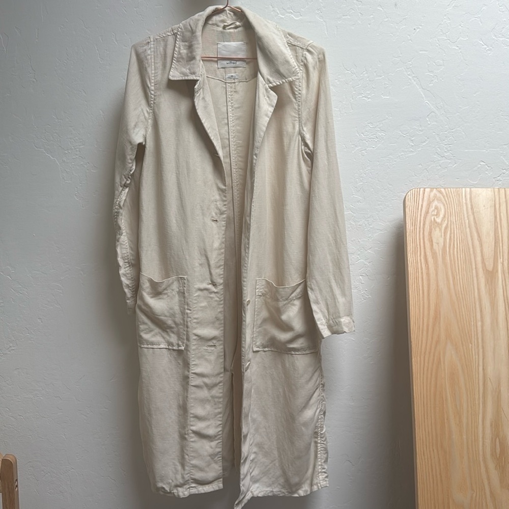 Wilfred aritzia NWOT maxi cotton shirt jacket in cream XS